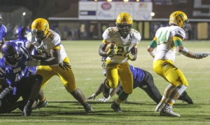 Senior running back Dante Miller rushed for 124 yards on 17 carries in Friday&#039;s 69-47 loss to rival Scotland County.