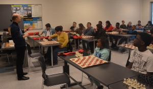 Students who attended Saturday&#039;s G.R.E.A.T. academy started the session off with a game of chess.