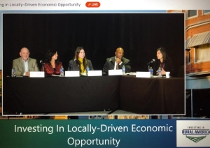 Thomas Hall (far left) participates in a panel discussion at the Investing in Rural America Conference hosted by the Federal Reserve Bank of Richmond