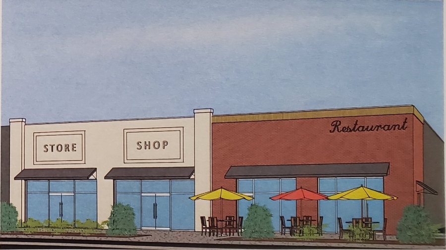 This rendering shows one concept for the former Food King property, splitting the space for three tenants.