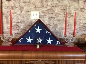 Pvt. James Bolton&#039;s memorial flag. Bolton served in the U.S. Army&#039;s 82nd Airborne Division during World War II.