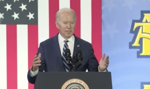 President Joe Biden in Greensboro at A&amp;T University on Thursday April 14, 2022.