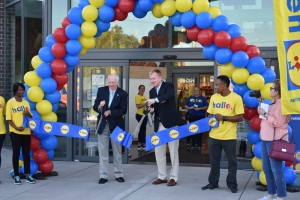 Ribbon cutting ceremony for the new Lidl grocery store in Rockingham. Steve Morris, mayor of Rockingham and Lidl corporate staff participated in the ceremony.