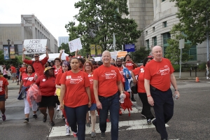 Mark Jewell, N.C. Association of Educators president, led teachers during the May 2018 walkout in Raleigh. 