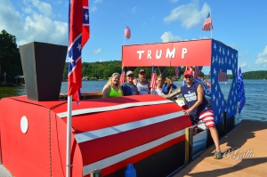 The &quot;Trump Train&quot; boat, owned by Ricky and Monica Moore was picked as the best decorated at Saturday&#039;s Trumptilla 2.0.