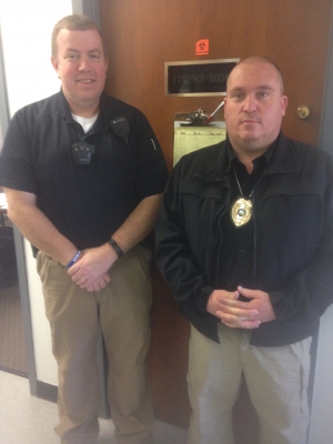 Hamlet Police Chief Scott Waters and Captain Randy Dover