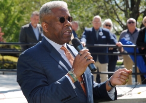 Political commentator and former congressman Allen West addresses Convention of States Action supporters during a Wednesday rally outside the North Carolina Legislative Building. Advocates lobbied lawmakers to vote for House Joint Resolution 390, which would add North Carolina to the 15 states that have authorized a convention to propose constitutional amendments.