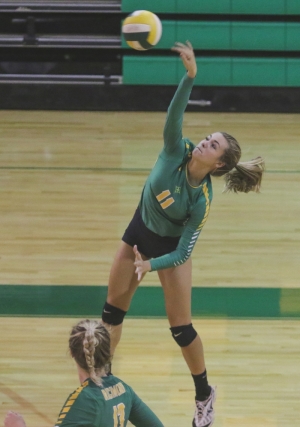 Senior middle hitter Brianna Baysek finished with seven kills, four digs and two blocks in Thursday&#039;s win against Scotland.