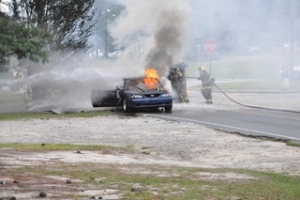 ACCIDENT REPORT: Vehicle Catches Fire on Hwy 1 South