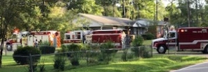 The site of a structure fire in Rockingham Tuesday.