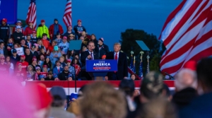 ongressman Ted Budd speaks to the crowd at former President Donald Trump&#039;s Save America rally on April 9, 2022 in Selma, N.C. 