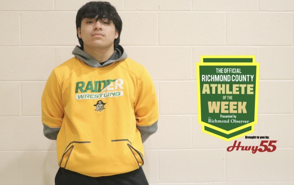 Senior wrestler Favian Rivera has been named the Official Richmond County Male Athlete of the Week presented by HWY 55.
