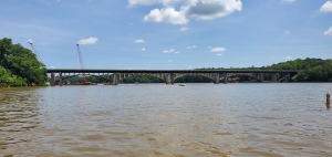 The current Swift Island Bridge across the Pee Dee River. A new bridge, currently under construction, is expected to be complete next year.