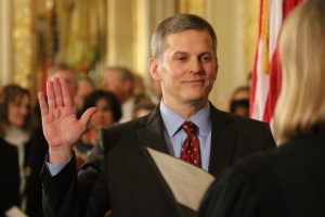 Attorney General Josh Stein during a 2017 swearing-in ceremony.
