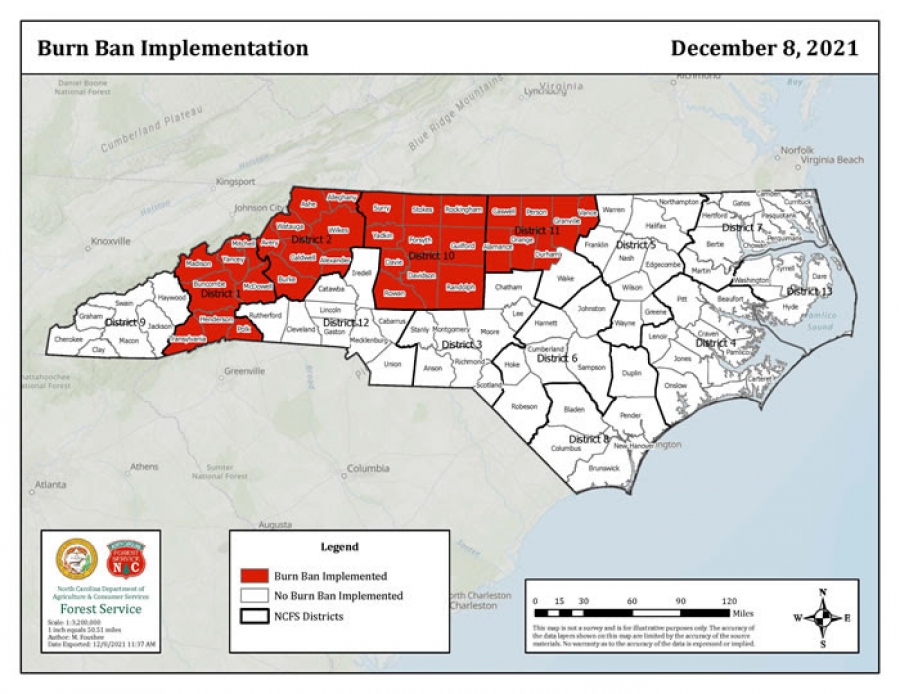 Burn ban lifted for 67 North Carolina counties as conditions begin to improve