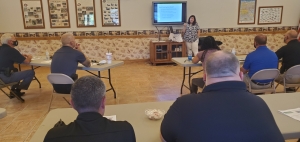 Officers of the Rockingham Police Department and other local first responders get a crash course in autism from Amy Perry of the Autism Society of N.C. Aug. 24 at Hinson Lake.