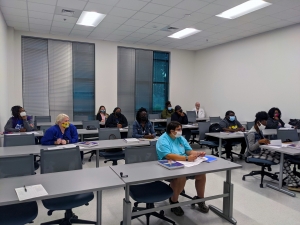 Students in the Pre-pharmacy Technician class are brushing up on the required math skills for the Pharmacy Technician program at Richmond Community College.