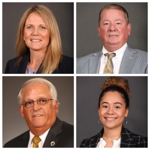 New members of the UNCP Board of Trustees, clockwise, from top-left: Michelle Ingram, Kenneth Robinette,Dana Hunt-Locklear and Randall Jones 