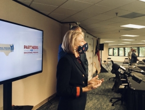 U.S. Education Secretary Betsy DeVos speaks at a Raleigh roundtable Oct. 5, 2020.