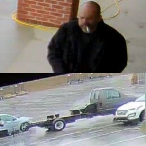 The Rockingham Police Department released these photos Tuesday of a man officers consider a person of interest in several theft cases and the vehicle he may have used.