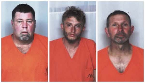 Robert Hurley, left, has been charged by the Richmond County Sheriff&#039;s Office with stealing a catalytic converter. Christopher Dixon, center, and Peter Miles, are facing a similar charge from the Hamlet Police Department.